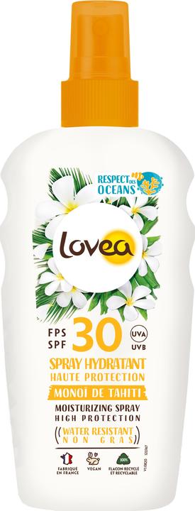 Lovea spray hydratant SPF30 haute protection monoï de tahiti spray (Spray solaire, SPF 30, 150 ml, 184 g)