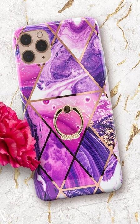 Actual product image Ambiance1 Case iPhone 13 Pro - Hardcase Protective Cover Marbel Ring Purple No.21 (Apple iPhone 13 Pro)