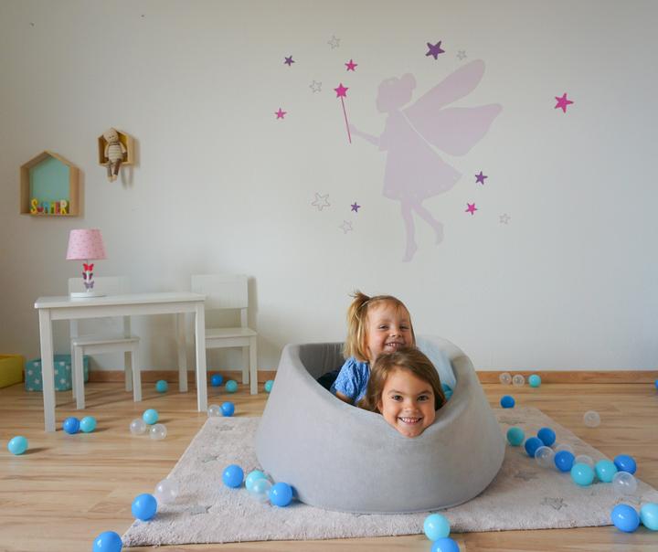 Actual product image Knorrtoys Ball pool soft - "Grey" - 300 balls soft blue/blue/transparent