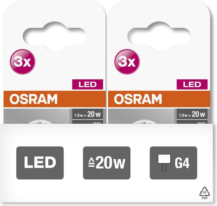 Immagine prodotto Osram Pin della base (G4, 1.80 W, 200 lm, 3 x, F)