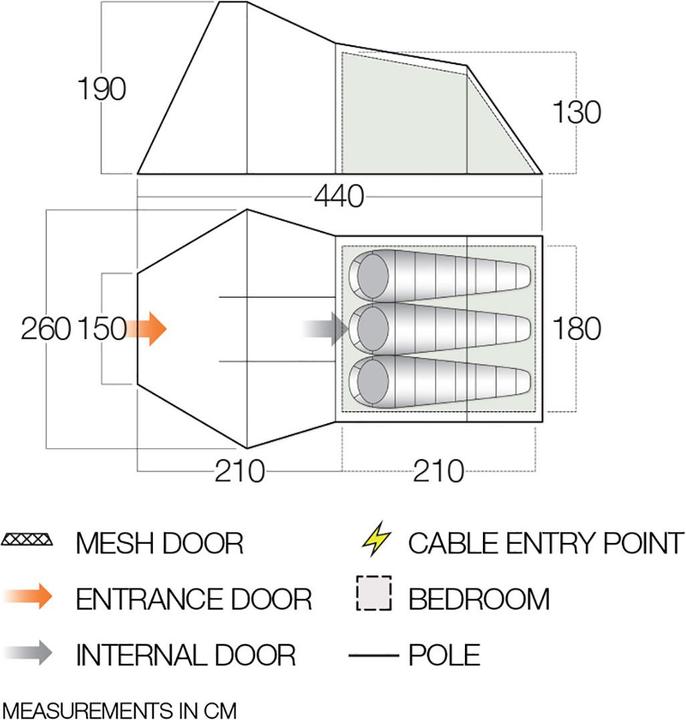 Produktbild Vango Galaxy 300 Tent (Tunnelzelt, 5.55 kg, 3 Personen)