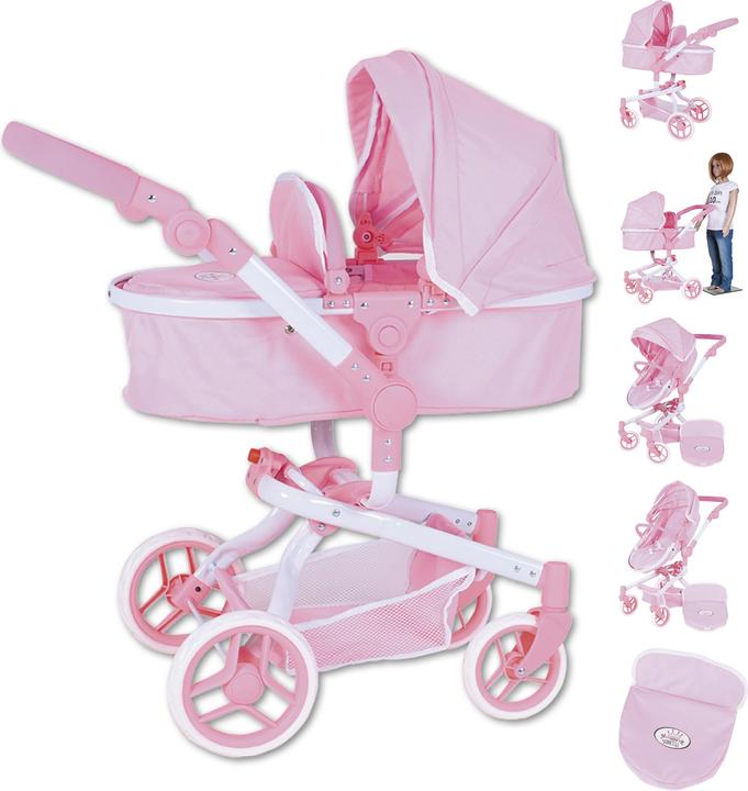 Knorrtoys Carrozzina per bambole Boonk - "Principessa Rosa Bianca".