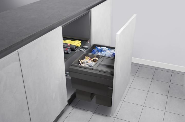 Productafbeelding Hailo Cargo Synchro keukenafvalbak, kunststof, grijs, één maat (54 l)