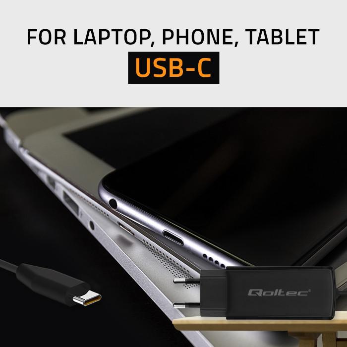 Image du produit Qoltec 52419 65 W GaN Super-Schnellladegerät | 5–20 V | 3–3 25 A | USB-C 3.1 (65 W)