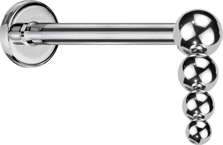 Star Piercing Micro Labret Innengewinde silber Tropfen Kugeln (ohne Messing, Titan G23)
