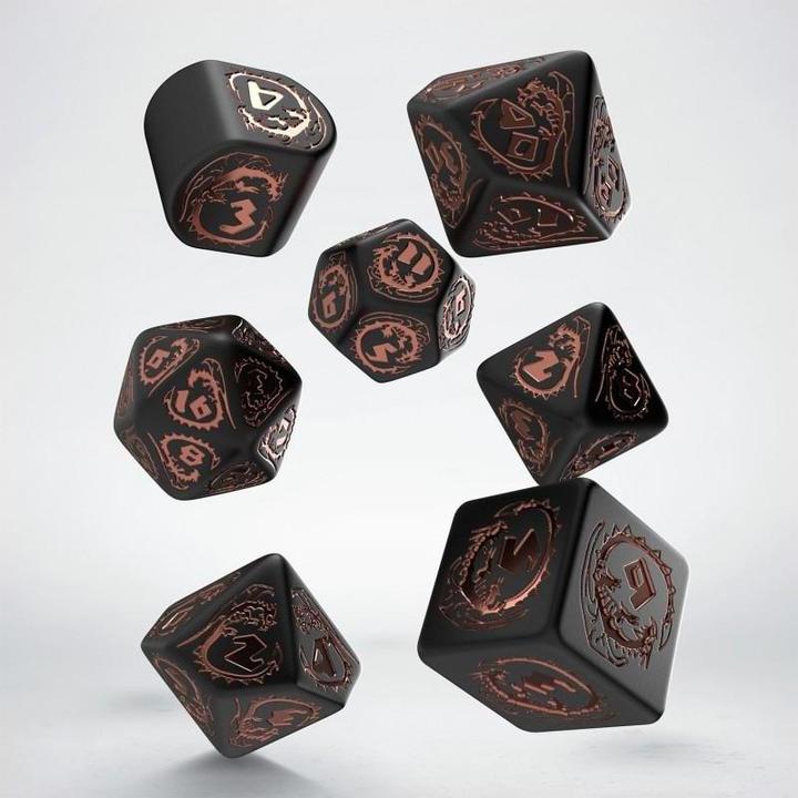 Actual product image Q Workshop RDRA3X - Dragons Modern Dice Set: Obsidian