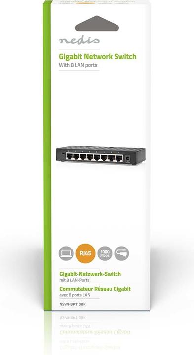 Image du produit Nedis Commutateur réseau | Vitesse filaire : Gigabit | Nombre de ports Ethernet : 8 (8 Ports)