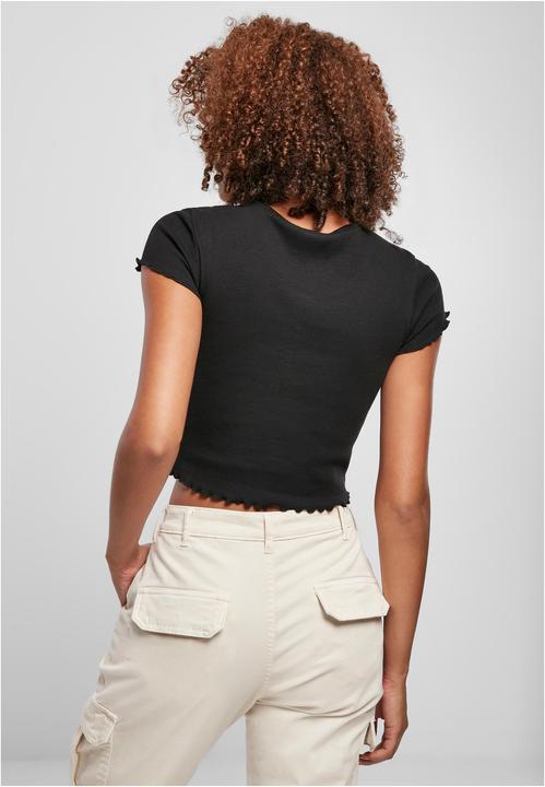 Image du produit Urban Classics Ladies Cropped Button Up Rib Tee (4XL)