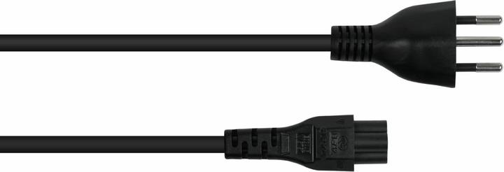Produktbild Kabelmeister Netzkabel Schweiz Netz-Stecker Typ J (SEV 1011) an Kleeblatt-Buchse C5, schwarz, 0,75m (1.80 m)