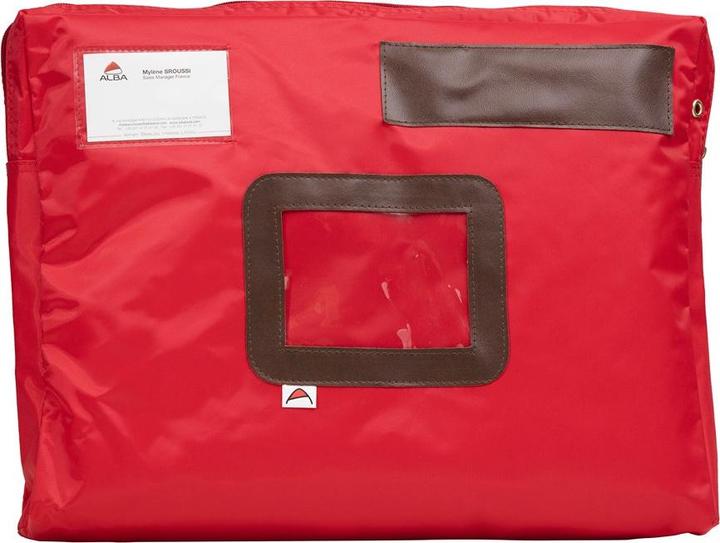 Immagine prodotto Alba Borsa da banca "POCSOU R" con piega elastica, realizzata in nylon, zip rossa, finestra mittente (Scatola da regalo, 1 x)