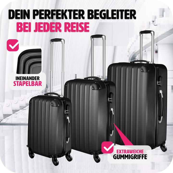 Immagine prodotto tectake Set di valigie rigide (95 l, M (50 - 90l), L (90 - 115l))