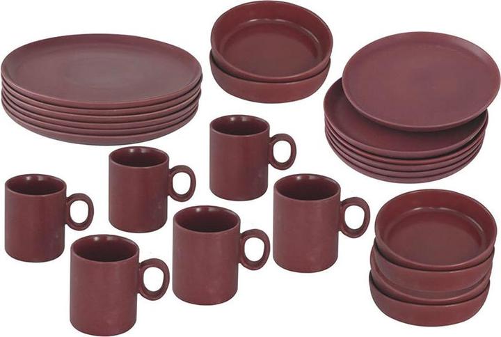 Produktbild Bormioli Rocco Porzellanservice Mika 24 teilig bordeaux (24 Stück)