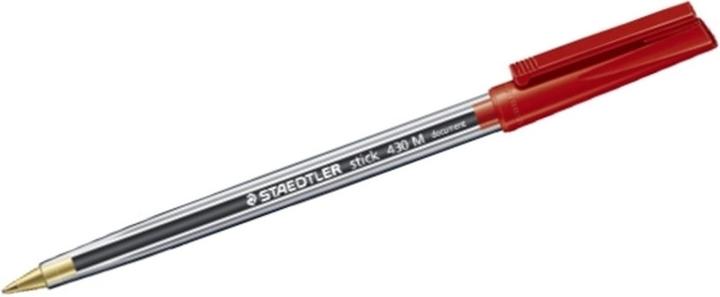 Produktbild Staedtler ® Einwegkugelschreiber stick 430 0,35mm rot Kappenmodell dokumentenecht (Rot, 1 x)