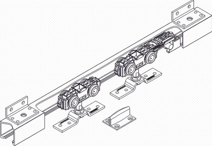 Produktbild Geze Schiebetürbeschlag,mit Laufschiene,Rollan 80 NT, 2800mm,FB max.1420