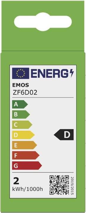Energy Label Emos LED lamp Filament Mini Globe / E27 / 1.8 W (25 W) / 250 lm / Warm white (E27, 1.80 W, 250 lm, 1 x, D)