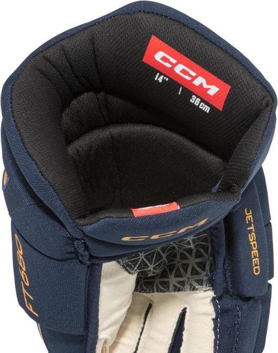 Immagine prodotto CCM Guanti da hockey JetSpeed FT680 SR (13"/33 cm, Bela/temno modra (navy)) (13)