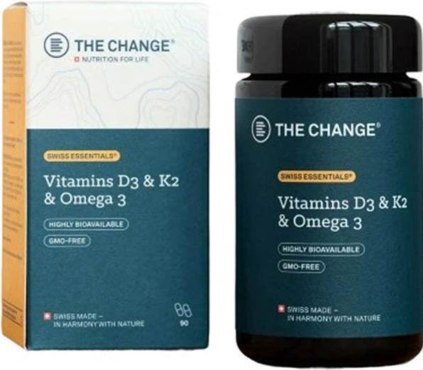 BE THE CHANGE Vitamins D3 & K2 & Omega 3 (90 Stück, Kapseln, 53 g)