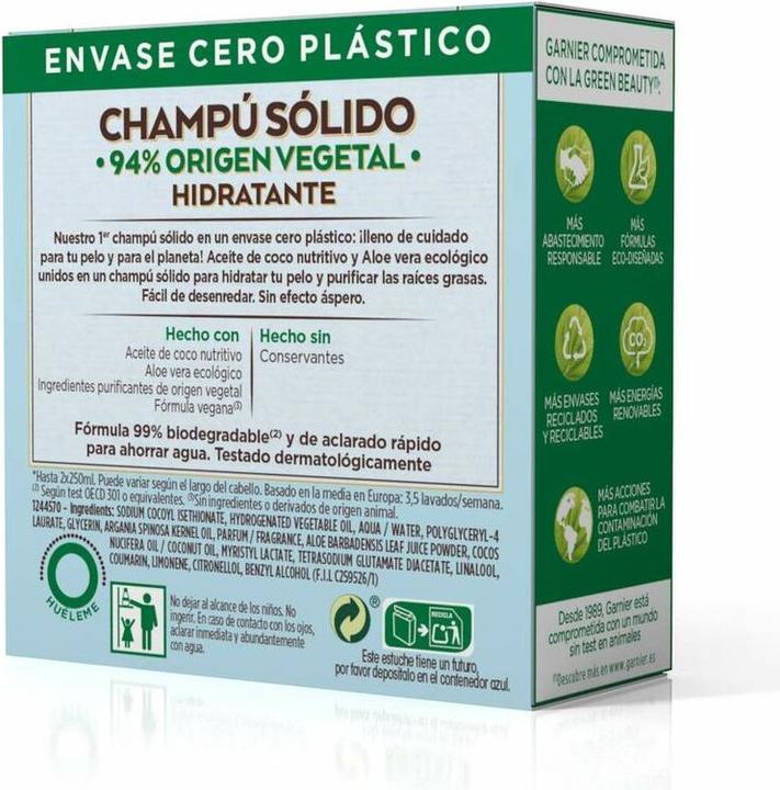 Etichetta energetica Garnier Original Remedies Champu Solido Cabello Normal 60g (Shampoo solido)