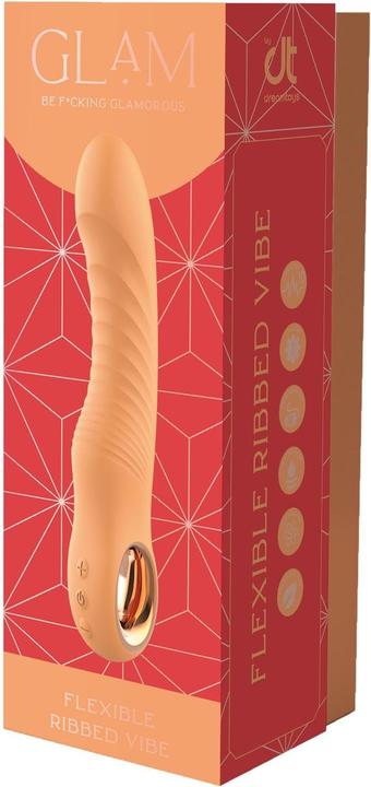 Image du produit Dreamtoys Vibromasseur Dream Toys Glam Flexible Ribbed Vibe Orange 22 cm