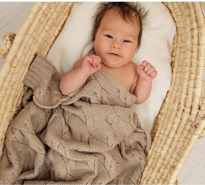 Produktbild Lullalove Merino baby blanket - Beige (80 x 100 cm)