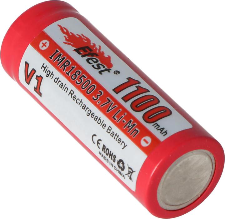 Produktbild Efest Akku IMR 18500 V1 - (Pluspol flach) (1 Stk., 18500, 1100 mAh)