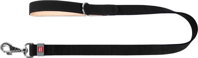 Actual product image Waudog natural leather dog leash 20 mm wide, 122 cm long Black (Dog, General)