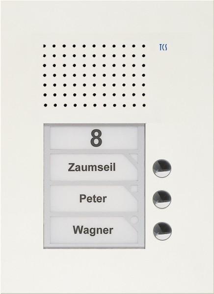 Produktbild TCS PUK03/1-WS Audio AuÃenstation 3 Tasten 1-spaltig UP weiÃ