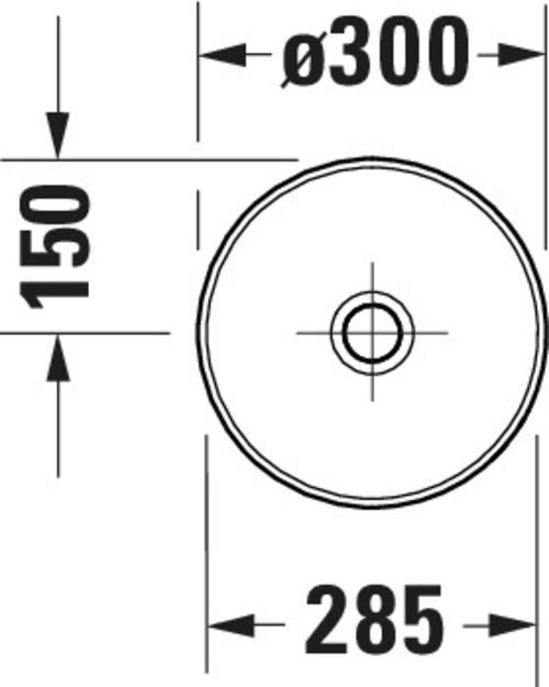 Produktbild Duravit Sivida Aufsatzwaschtisch, rund, 300x300mm, ohne Hahnloch, ohne Überlauf (300 mm, 300 mm)