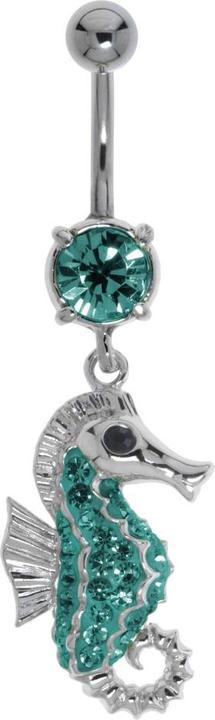 Bijouteria Bauchpiercing (Messing rhodiniert, Chirurgenstahl 316L, Kristall)