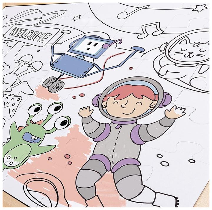 Actual product image Hape Space Friends Puzzles (48 pieces)