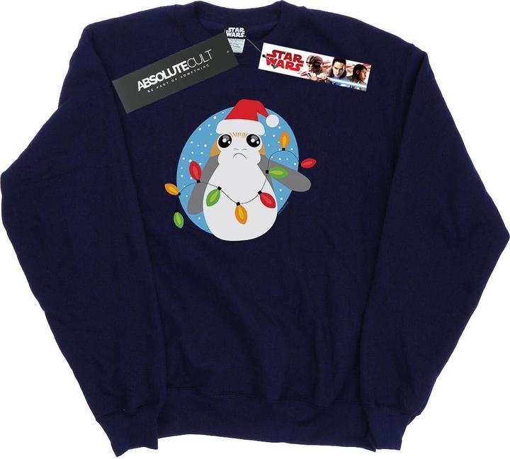 Star Wars The Last Jedi Porg Christmas Lights Sweatshirt Jungen