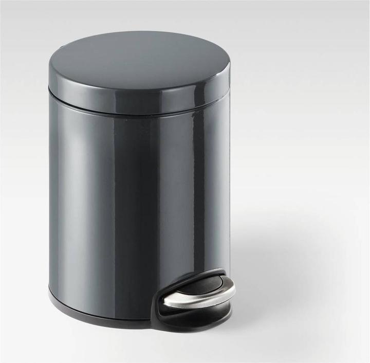 Actual product image Durable Pedal bin metal round, soft close (5 l)