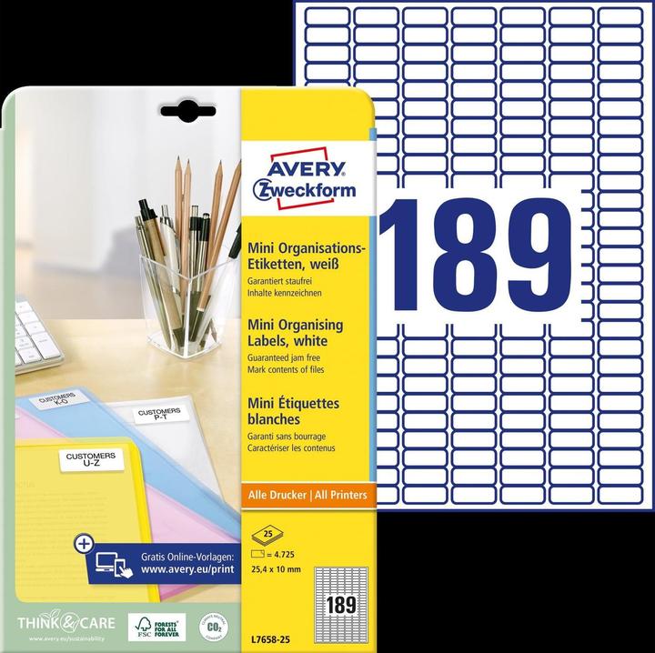 Immagine prodotto Avery Mini etichette organizzative