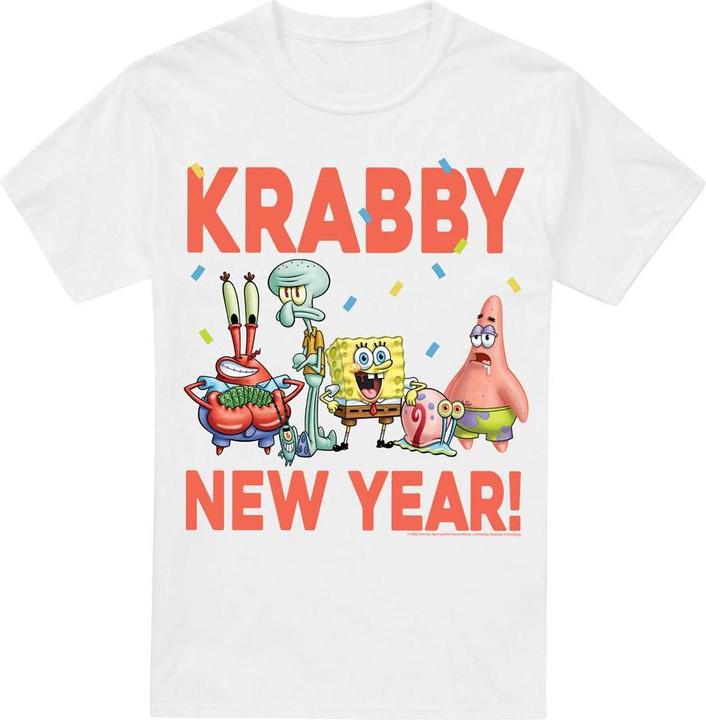 Immagine prodotto Spongebob Squarepants Krabby New Year Maglietta Uomo (4XL)