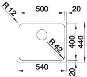 Image du produit Blanco Solis 500-U (Evier sous plan, 54 cm, 44 cm)