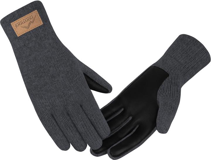 Produktbild Normani Herren Merino Strick-Fingerhandschuhe mit Schafleder "Leanyer" - 9635 (10)