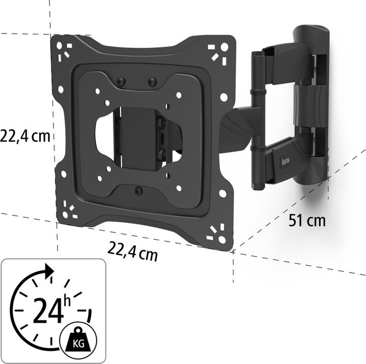 Immagine prodotto Hama Fullmotion Professional (Muro, 48.03", 25 kg)