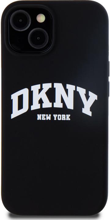 Actual product image DKNY DKHMP15SSNYACH iPhone 15 / 14 / 13 6.1" czarny/black hardcase Liquid Silicone White Printed Log (Apple iPhone 15)