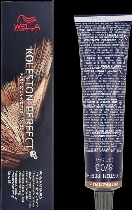 Image du produit Wella Koleston Perfect Me+ Pure Naturals (8/03 blond clair blond clair naturel-or)