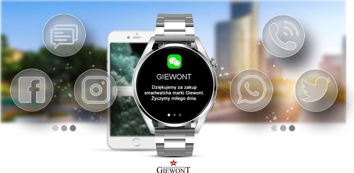 Image du produit Giewont Smartwatch GW450-5 argent + bracelet en cuir noir