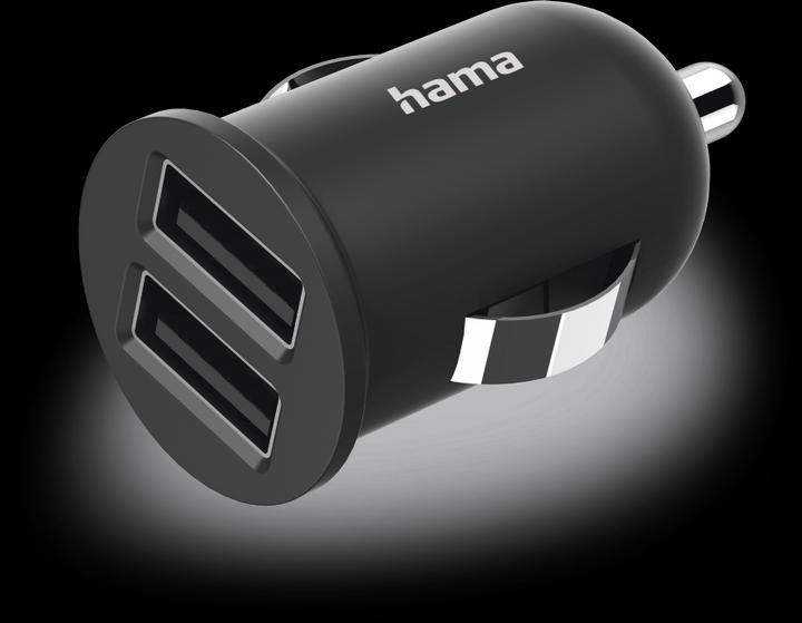 Hama 2-fach-USB-Ladegerät f. Zigarettenanzünder, Ladeadapter f. Auto, 2,4A / 12W