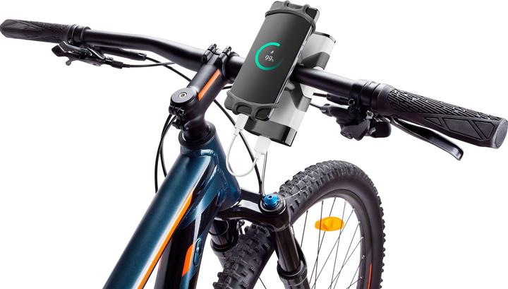 Actual product image Newrban Cellularline mobile phone steering wheel holder with powerbank case Black