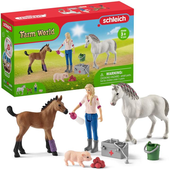 Actual product image Schleich Vet visits Merrie and Veulen