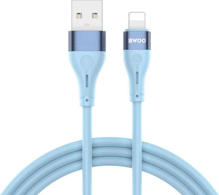 Actual product image Bwoo Minimalist Silicone 3A Cable X280L USB- to Lightning blue