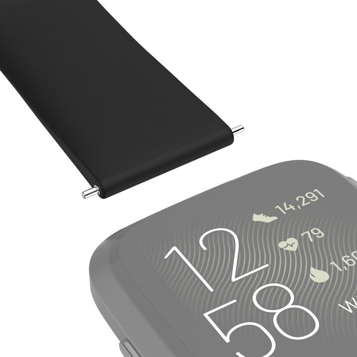 Produktbild Hama 00086230 Smartwatch-Zubehör Band Schwarz Silikon (Silikon, Rostfreier Stahl)
