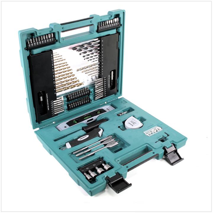 Produktbild Makita Zubehörsortiment D-31778 104-teilig (190, 1/4", 14 mm, 80 mm, 10mm, 40 mm, 120mm, 50 mm, 60mm, 100 mm., 30 mm, 300 mm, 150 mm, 140mm, 110 mm, Flex Verlängerung (130mm), 250mm, 160 mm, 200mm, 25mm, 20 mm)