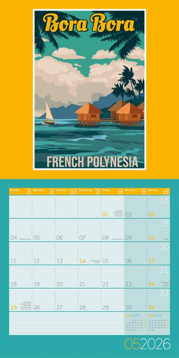 Image du produit Vintage Voyage - Reiseposter - Kalender 2026 - 30x30 (30 x 30 cm, Couverture rigide, Allemand, Français, Anglais)