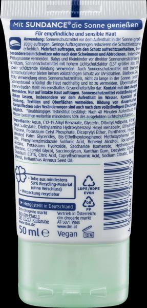 Produktbild dm Sundance Sensitiv Sonnenfluid (Sonnencreme Gesicht, SPF 30, 50 ml)