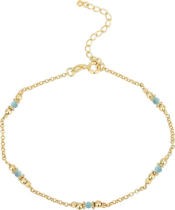Produktbild Leyda Fusskette Amazonit (Stein, Silber 925, vergoldet 750 / 18 K Gold, 26 cm)