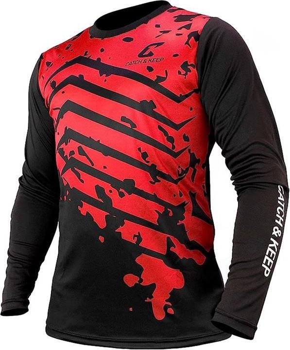 Produktbild Catch & Keep Trikot Protection Torwarttrikot Gr. 140 Rot-Schwarz Fussball Torwart Shirt Oberteil (140)
